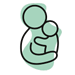 icon of adult holding child