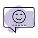 icon of speech bubble with smiling face inside