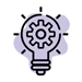 icon of cog inside lightbulb