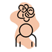 icon of person with scribbles floating above head