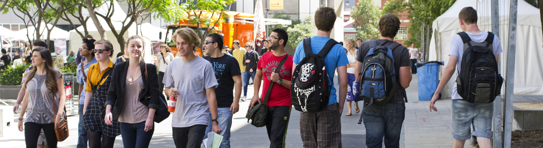 School children walking down a street