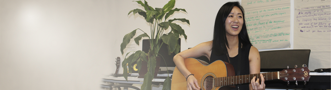 A photo depicting music therapy services at Frontyard