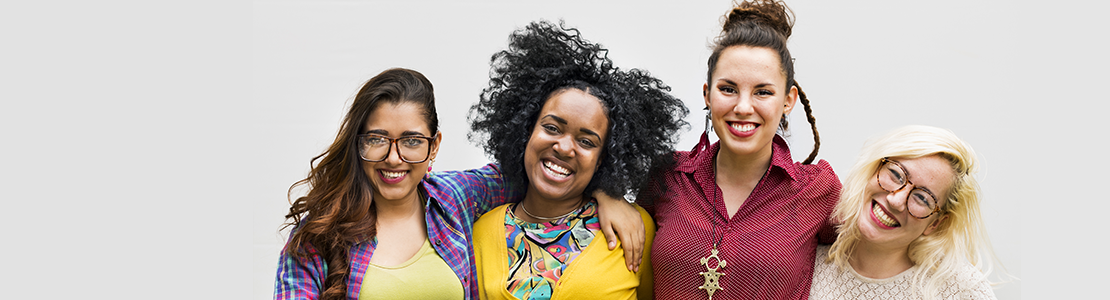 Group of young girls leaving care