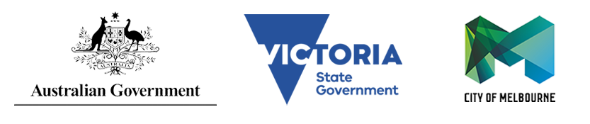 Australian Government, Victorian Government and City of Melbourne logos