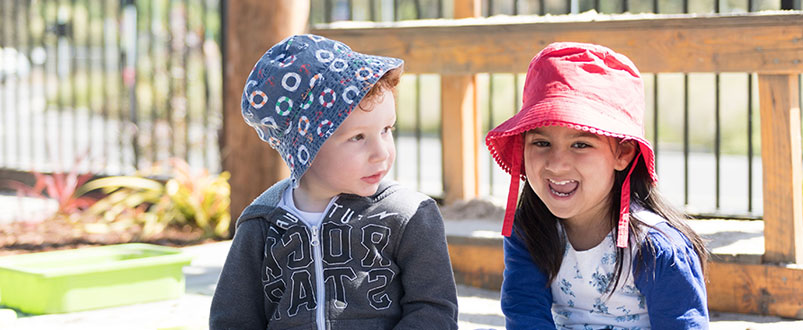Photo of two kindergarten aged children at MCM's Bassetts Road early learning centre