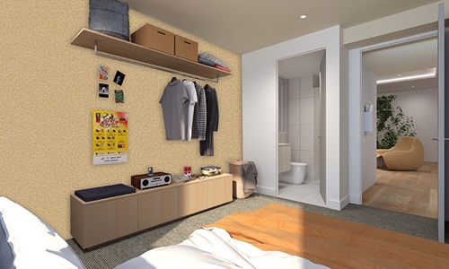 An artist's rendering of the new bedrooms in Frontyard, supporting Melbourne's homeless youth. 