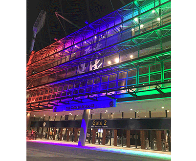 MCG lit up in Sleep At The g colours