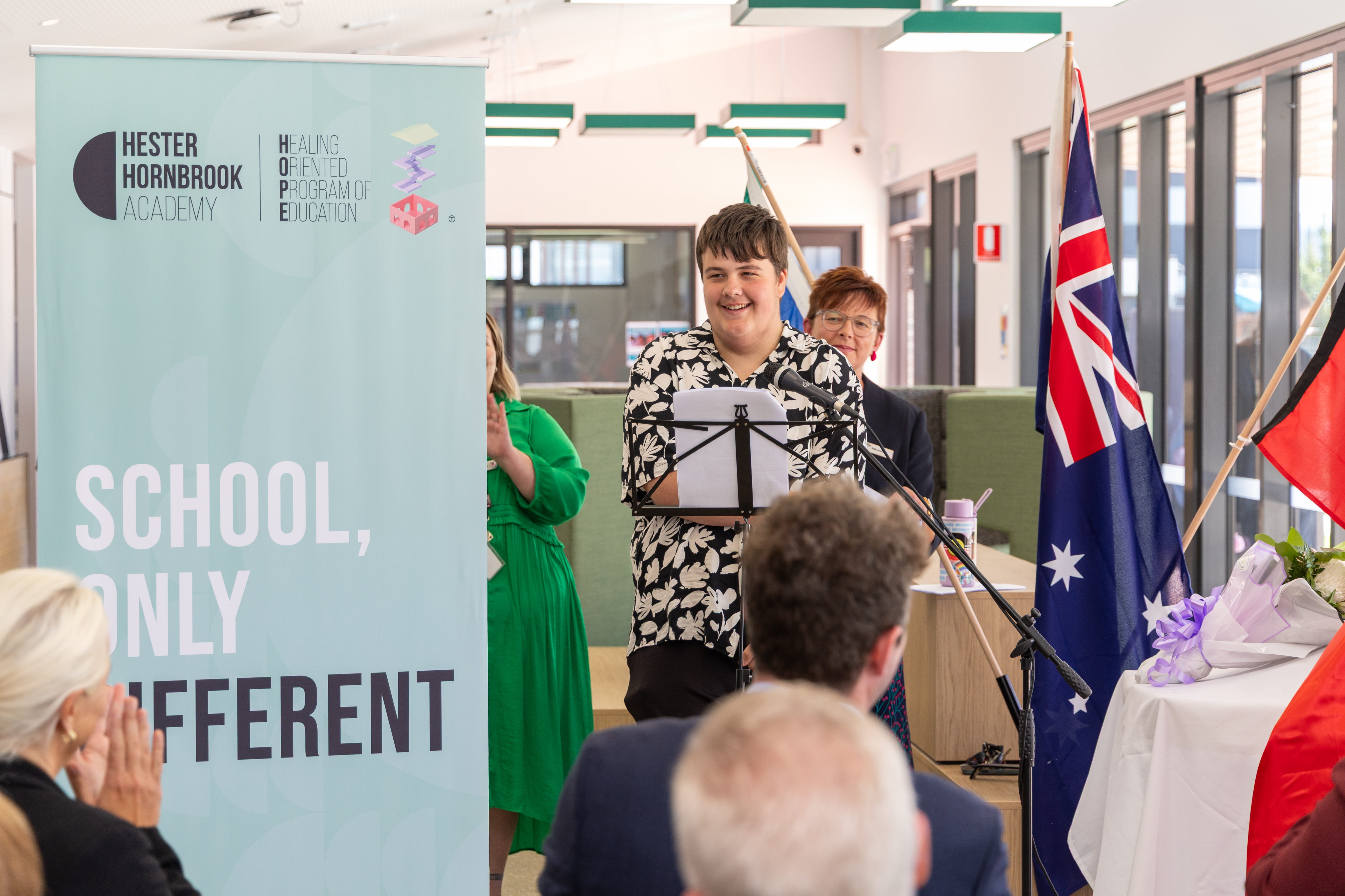 Werribee student Tyler speaking at the Werribee Campus Opening