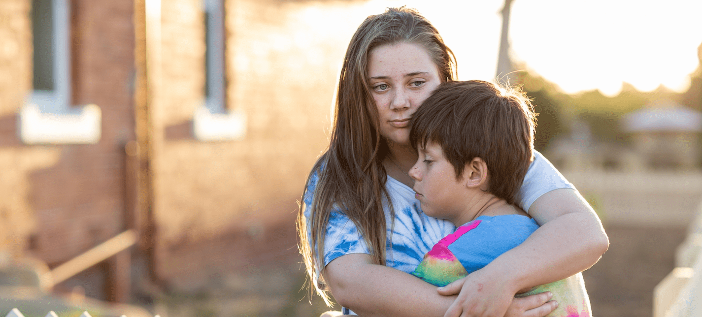 Young people hugging 